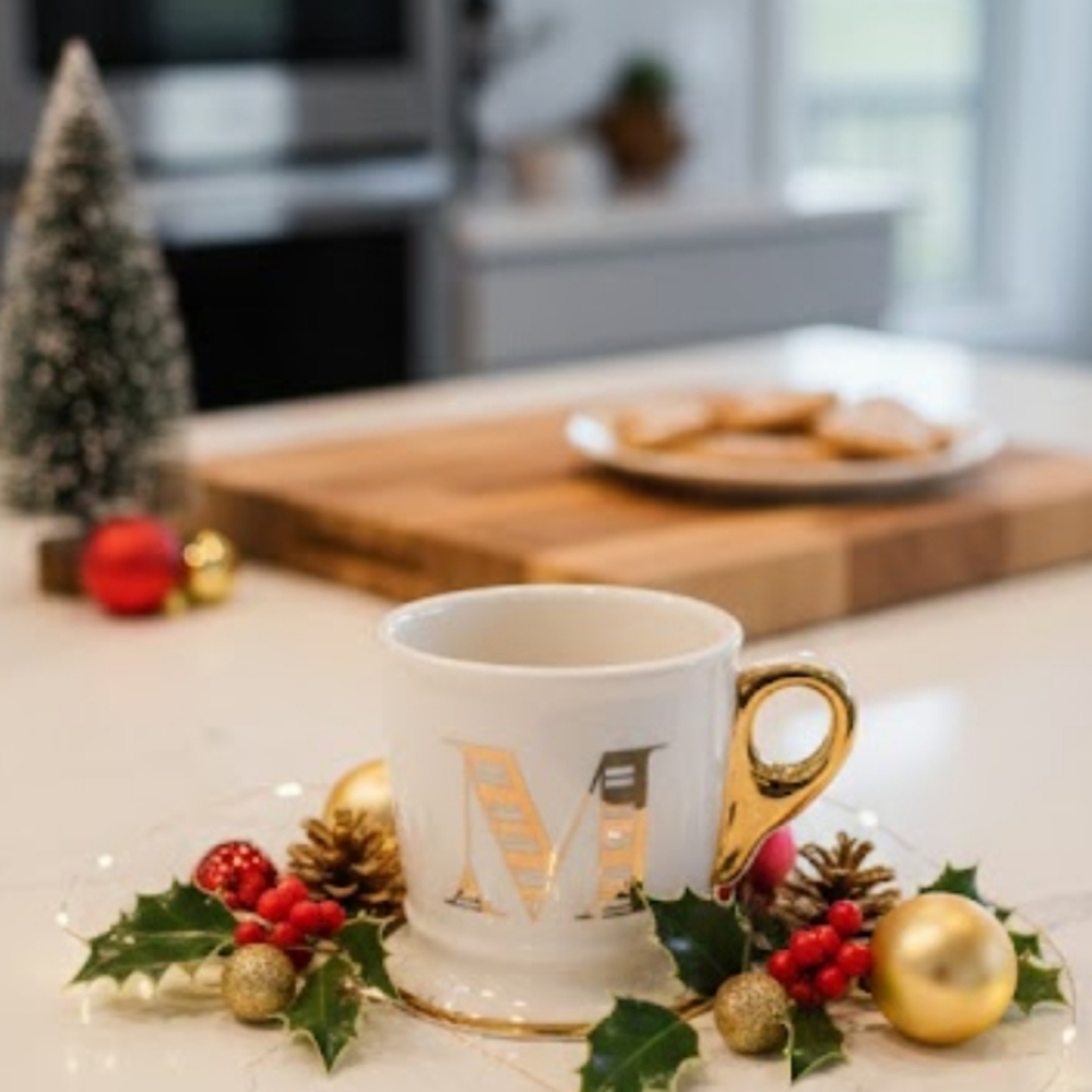 Anthropologie Limited Edition Golden Monogram Mug - Letter "M"